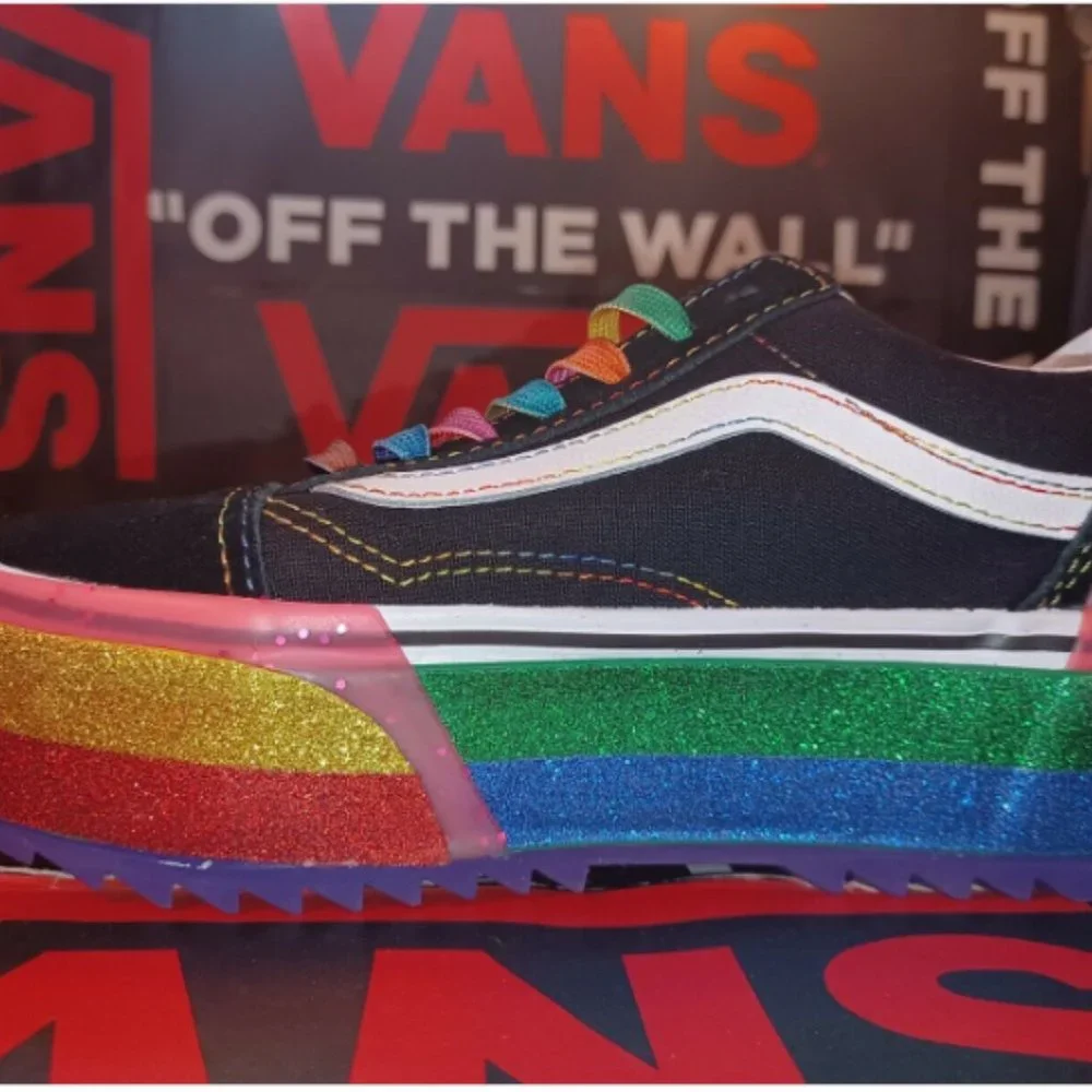 Vans Old Skool Stacked Rainbow Glitter Platform Men's 3.5/Women's 5 VN0A4U15WW1